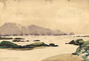 J. Stanley Prosser - 1933 Watercolour, Coastal View - Copy