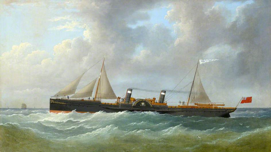 Semple, Joseph, 1830-1877; The Iron Paddle Steamer 'Princess of Wales' on Passage